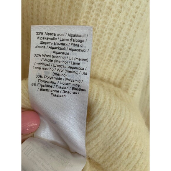 Ganni light butter yellow alpaca wool soft sweat Large - Picture 6 of 8